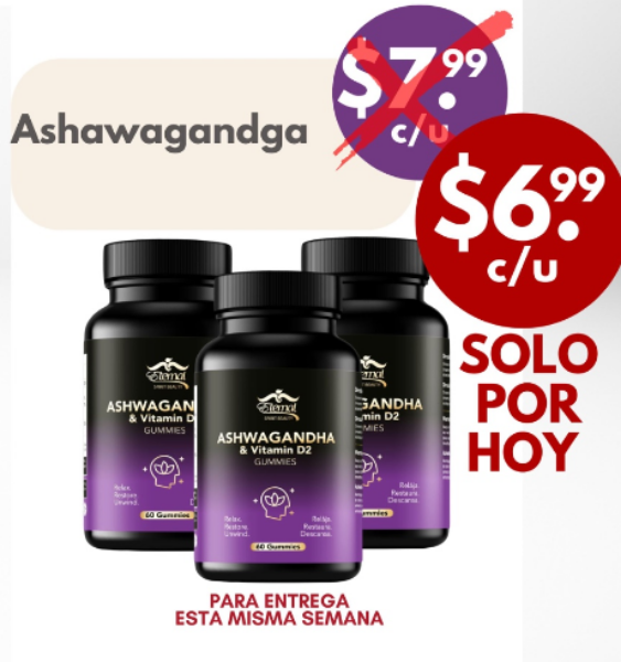 Imagen de Promocion 041125-1: Ashwagandha Gummies al Detal ($6.99 Por Unidad)