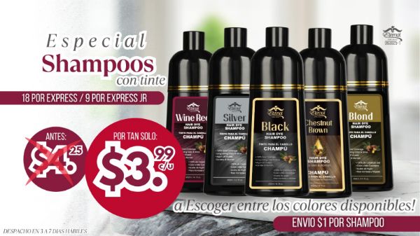 Imagen de Promocion 063025-2 (18 E): Shampoo con Tinte Wine Red (Rojo / Vinotinto) por Unidad ($3.99 cada uno + $1 envio)