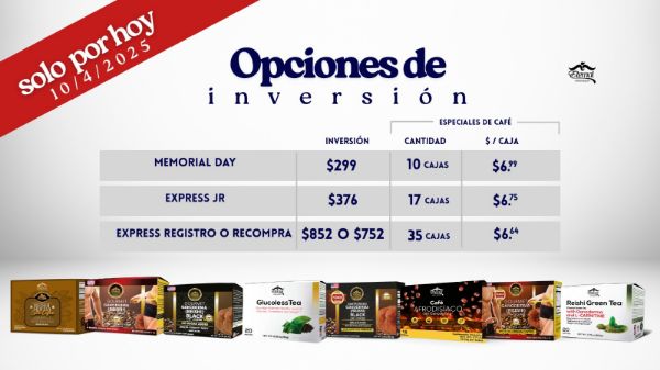 Imagen de Promocion 100625-2 (17 EJ): Especial Cafetero para Express Junior (Cafe o Te x $6.75 c/u)